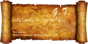 Gáspár Teréz névjegykártya